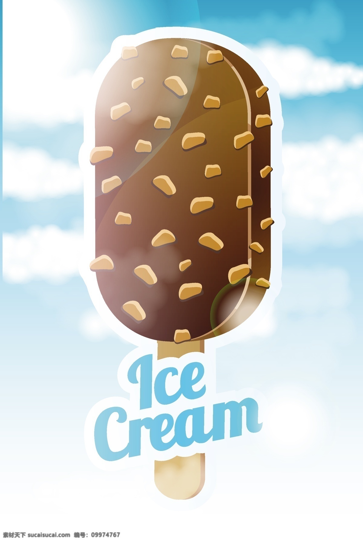 卡通 雪糕 冰淇淋 广告 背景 美食 食物 夏日 宣传海报 矢量图