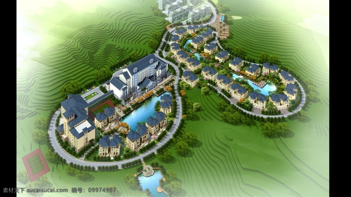 别墅 环境设计 建筑 建筑设计 景观 鸟瞰图 欧式 设计素材 模板下载 别墅鸟瞰图 效果图 住宅 家居装饰素材