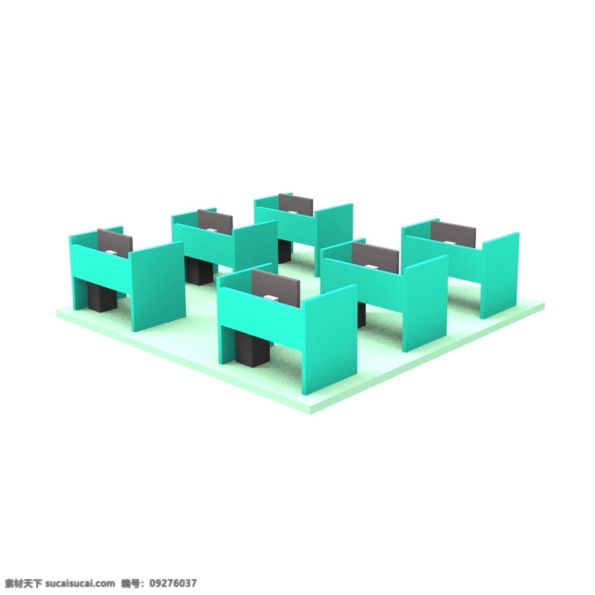 小 场景 d 办公 环境 矢量图 办公台 电脑 2.5d 渲染 小场景