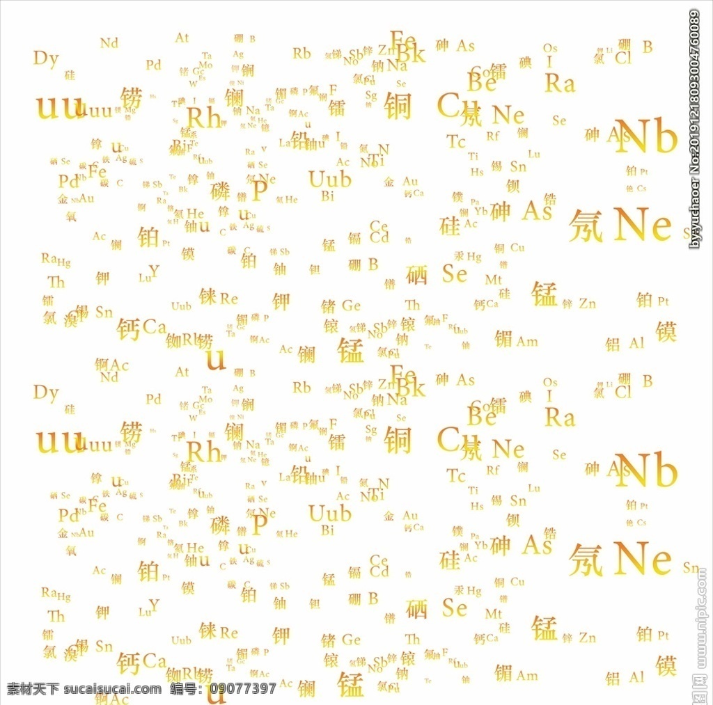 化学元素 元素周期表 字符 独立 分层 平面 底纹边框 背景底纹
