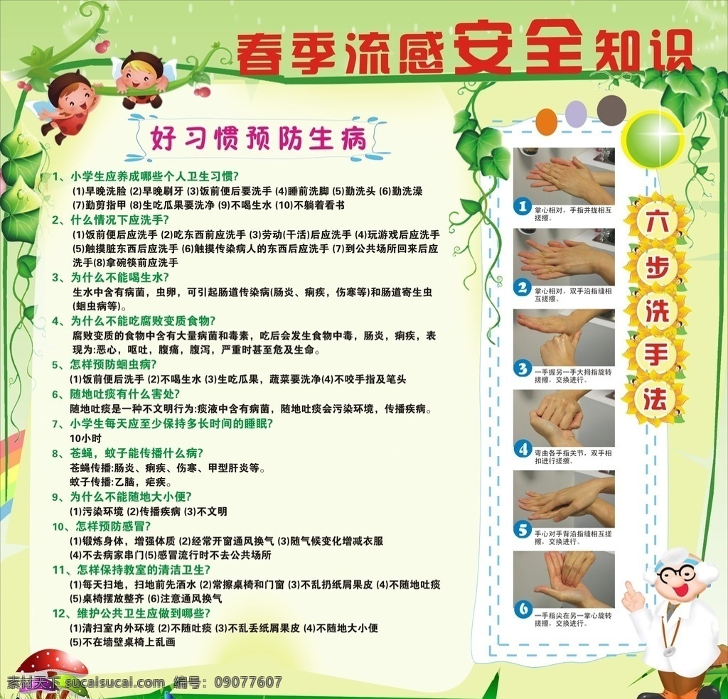 健康教育宣传 健康教育专栏 学校海报 学校卫生宣传 卫生安全 学校安全海报 春季流感 春季流感安全