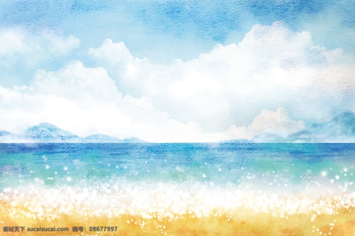 大海 矢量大海 卡通大海 手绘大海 大海插画 大海背景 大海元素 大海素材 蓝天白云 蓝天背景 夏天元素 夏天素材 夏季元素 夏季素材 夏季背景 夏天背景 水纹 海水 水面 天空 自然景观 自然风光