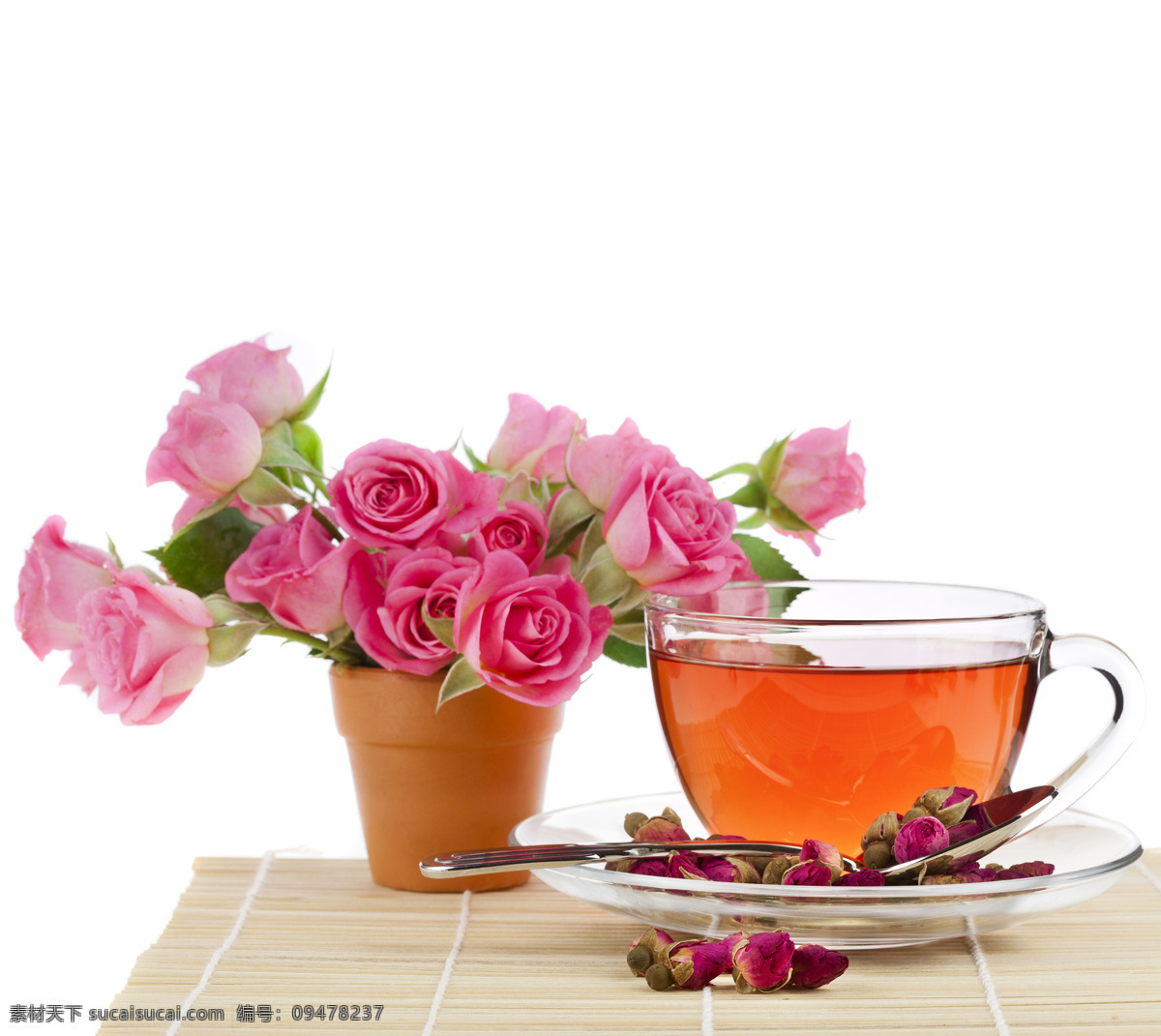 玫瑰 花茶 美丽鲜花 花朵 花卉 玫瑰花 茶杯 杯子 花草树木 生物世界