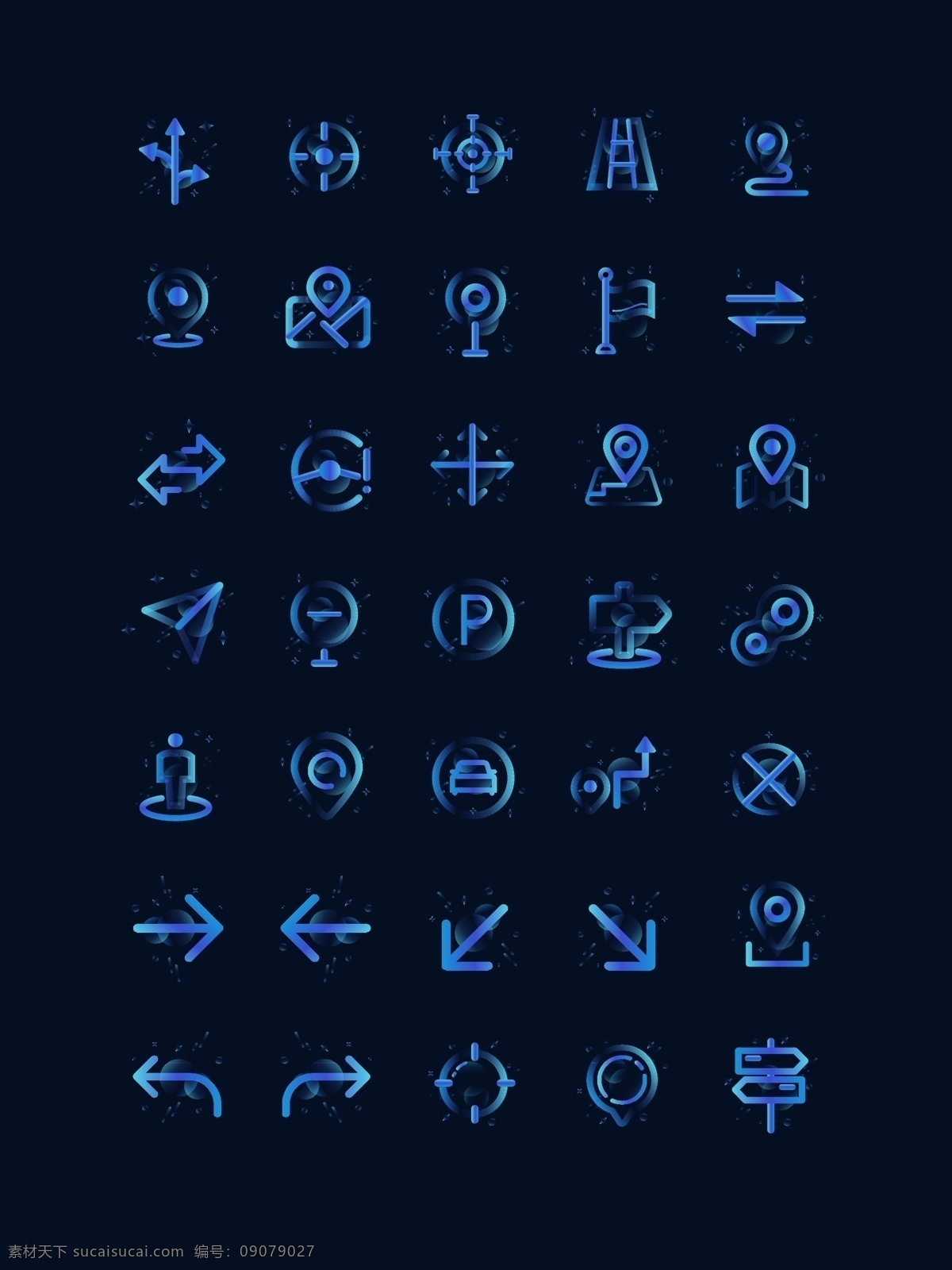 蓝色 手机 定位 地图 矢量 icon 图标 蓝色渐变 icons 线性 网页ui