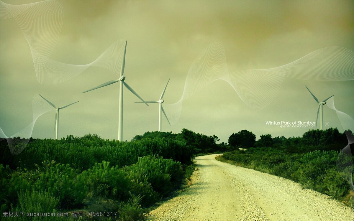 桌面 风车 风景 自然 自然风光 自然景观