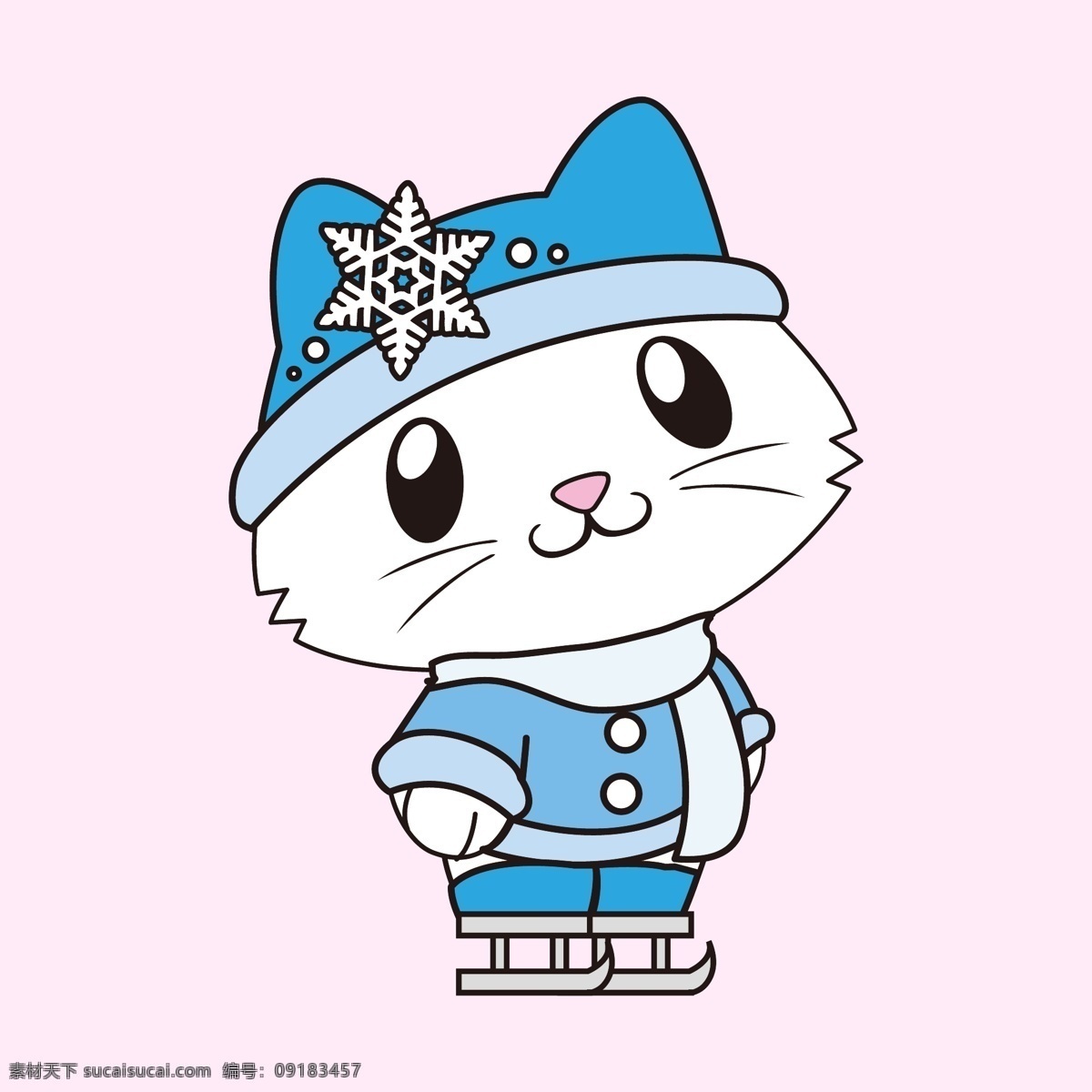卡通猫 小猫 可爱猫 白色