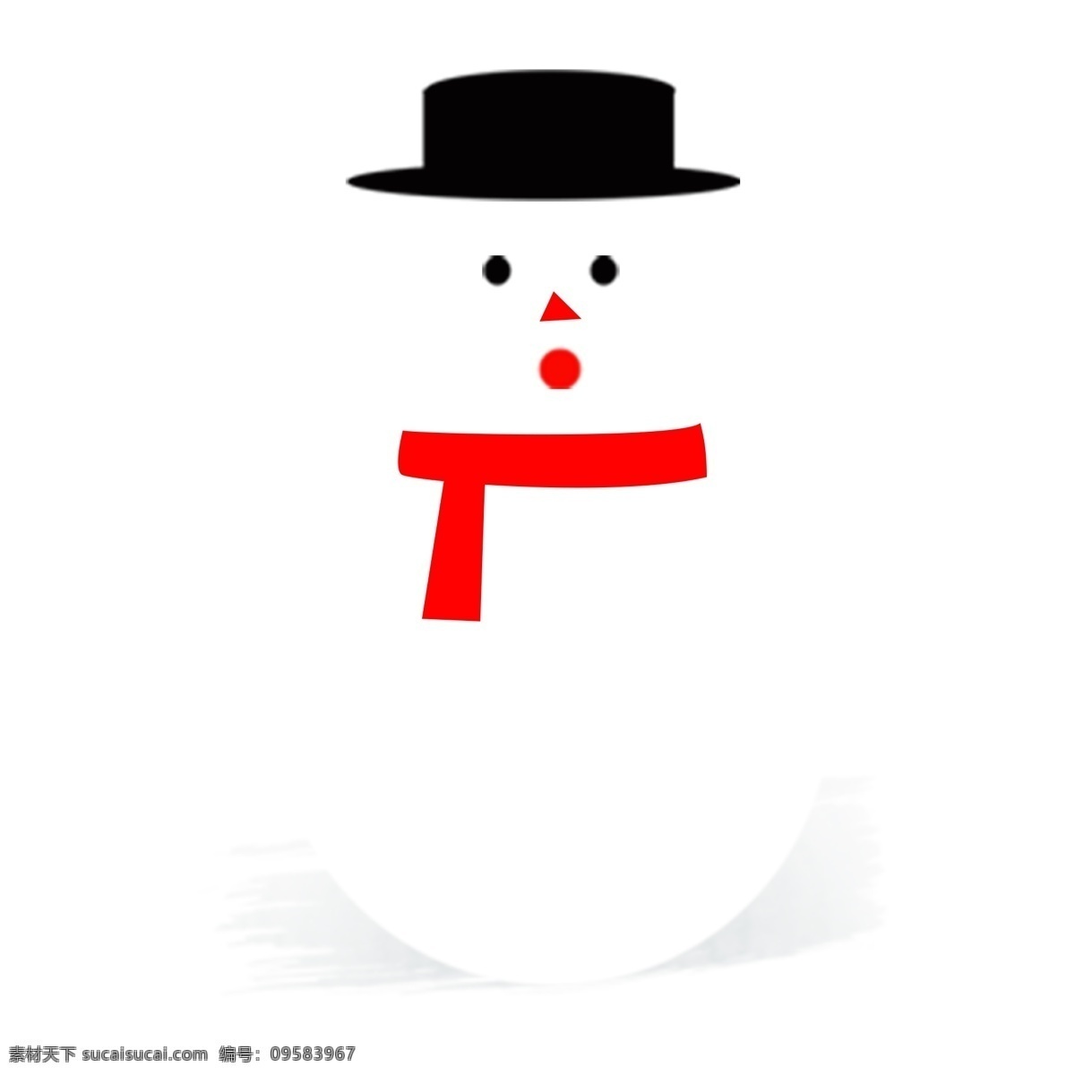 手绘 清新 冬季 雪人 元素 png元素 白色 可爱 免抠元素 透明素材