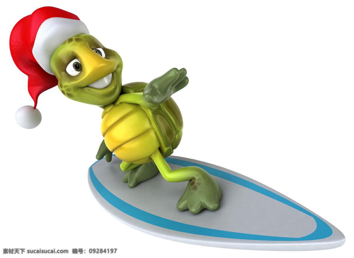 3d 动物图片 3d设计 卡通动物 圣诞节 圣诞帽 乌龟 3d动物 3d模型素材 其他3d模型