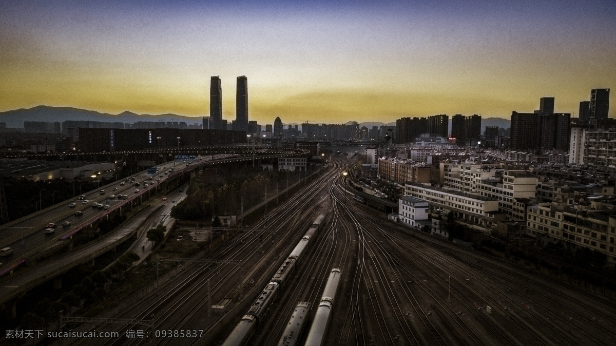 昆明火车站 航拍 火车站 铁路 火车 夕阳 复古 老照片 逆光 hdr 生活随拍 现代科技 交通工具