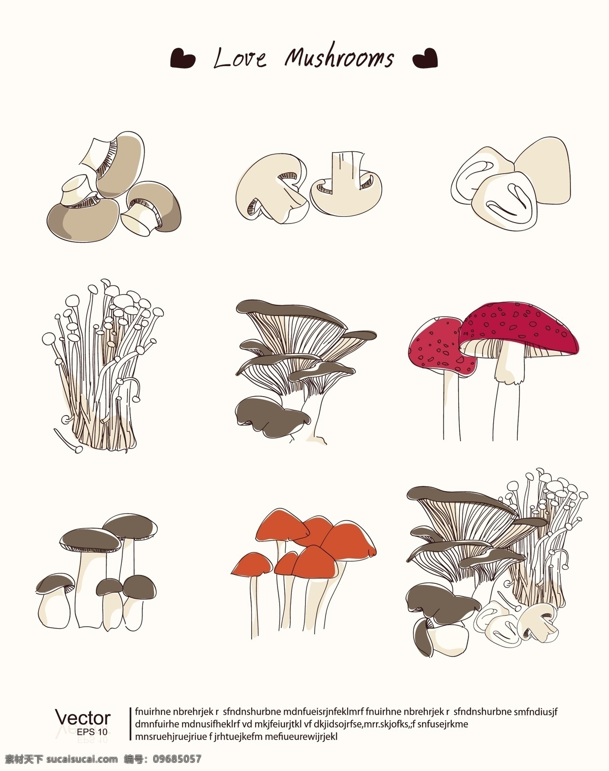 手绘 蘑菇 矢量 模板下载 香菇 食物 美食 金针菇 蘑菇设计 矢量蘑菇 卡通蘑菇 餐饮美食 生活百科 矢量素材 白色