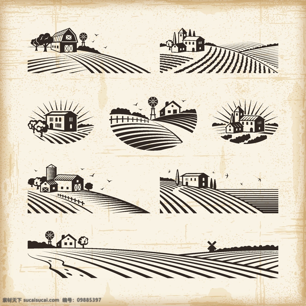 农场 标签 图形 素材图片 农田 矢量 矢量图 其他矢量图