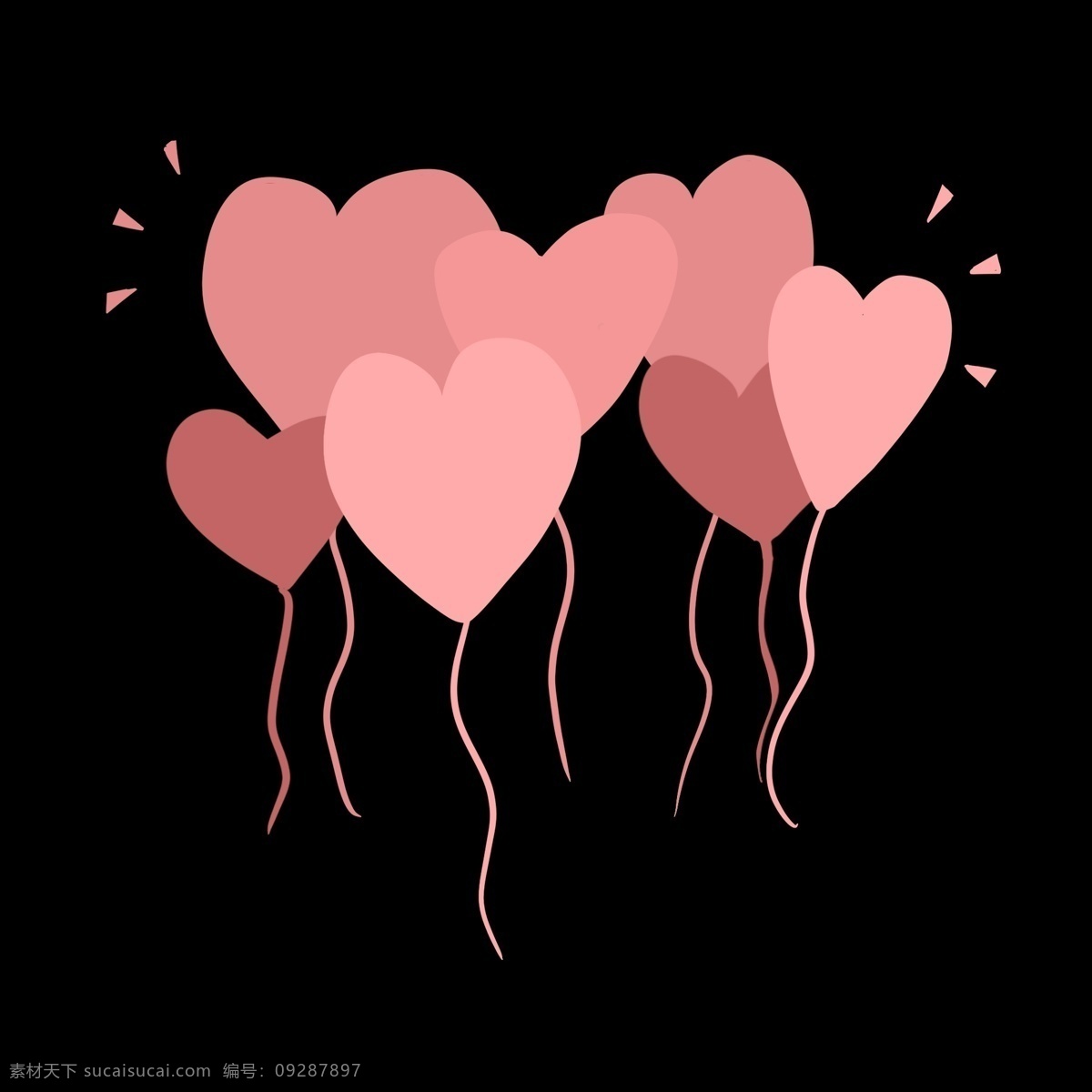 气球 漂浮 插图 装饰 气球装饰 创意插图 爱心桃气球 卡通气球 漂浮气球 粉色气球 粉色爱心