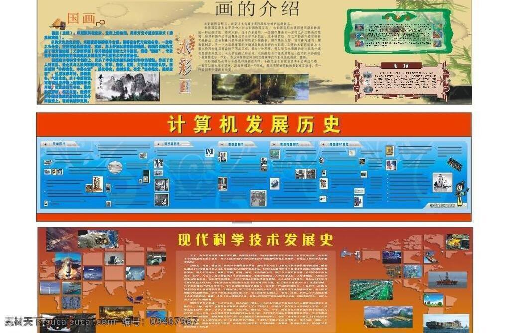 读书展板 环保宣传栏 水墨画 小学 小学生 宣传栏 学校展板 展板模板 麒麟 麒麟小学 计算机 发展历史 科技发展历史 画的介绍 l绿色 矢量 其他展板设计