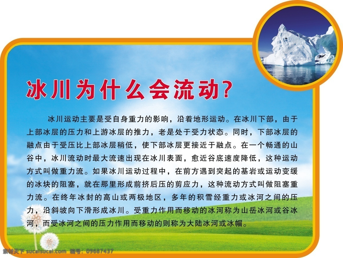 冰川 为什么 会 流动 十万个为什么 展板 学校 蓝色 psd分层 展板模板 广告设计模板 源文件
