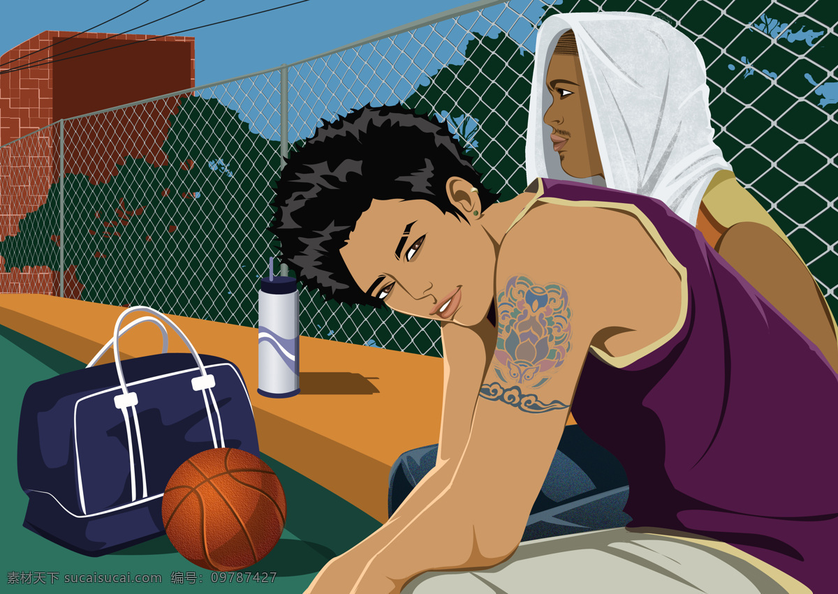 帅哥 篮球 帅哥打篮球 交际 约会 彩绘 人物 休闲 生活 人物素材图片 文化艺术