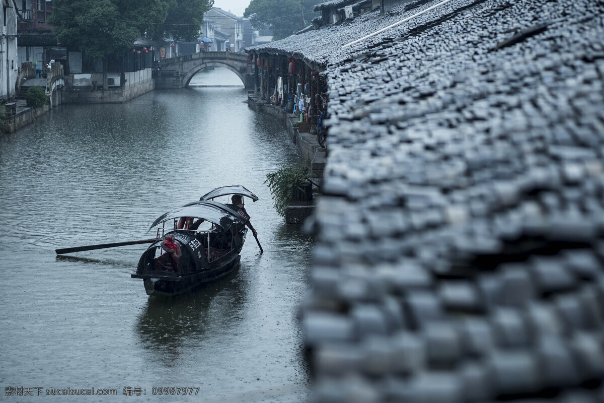 烟雨 古镇 浙江省 绍兴市 安昌 江南 水乡 划船 烟雨古镇 烟雨古镇图片 旅游摄影 国内旅游