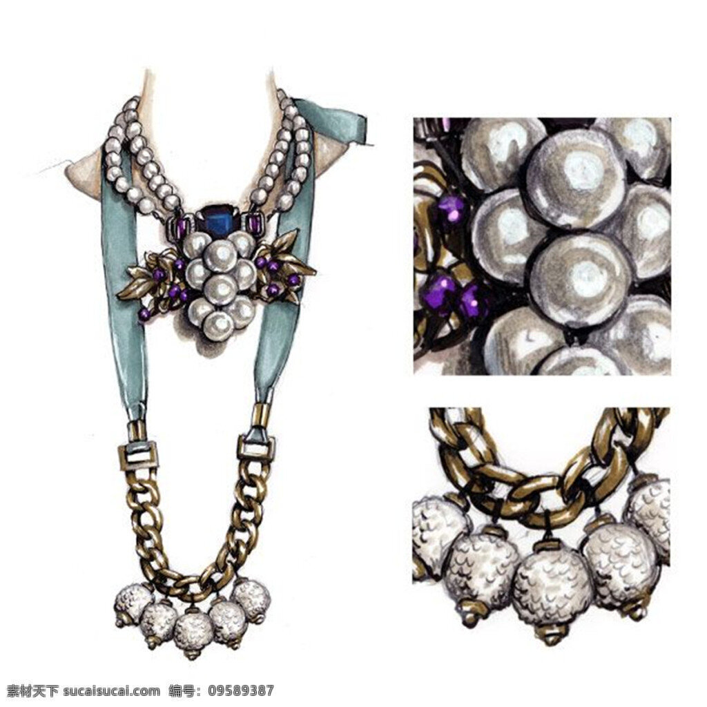 珍珠 装饰 装饰品 珠宝 饰品 项链