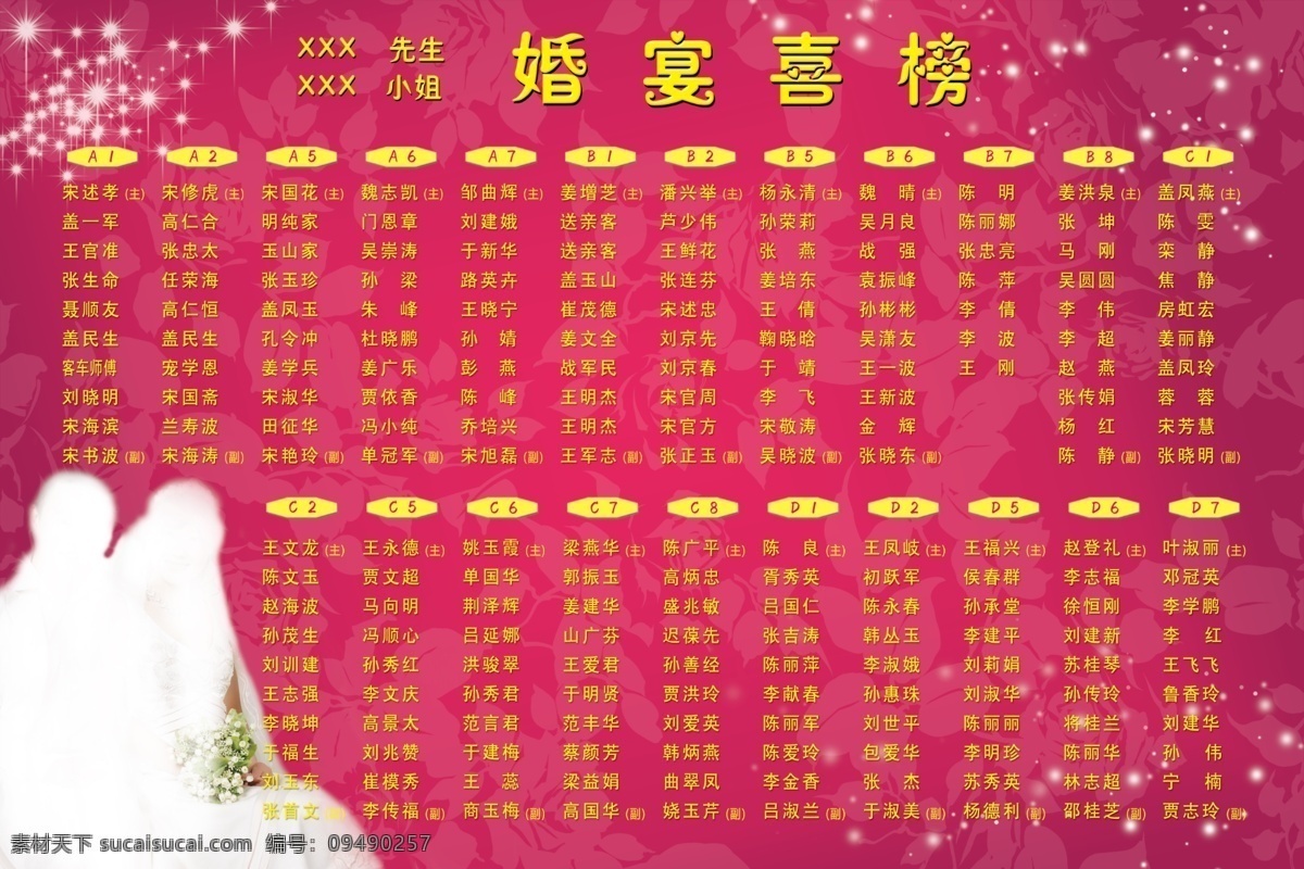 喜榜 模板 婚宴喜榜 结婚 结婚背景 分层 源文件