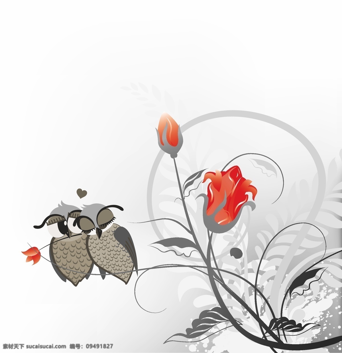 爱情 鸟 插画 矢量 矢量图 其他矢量图