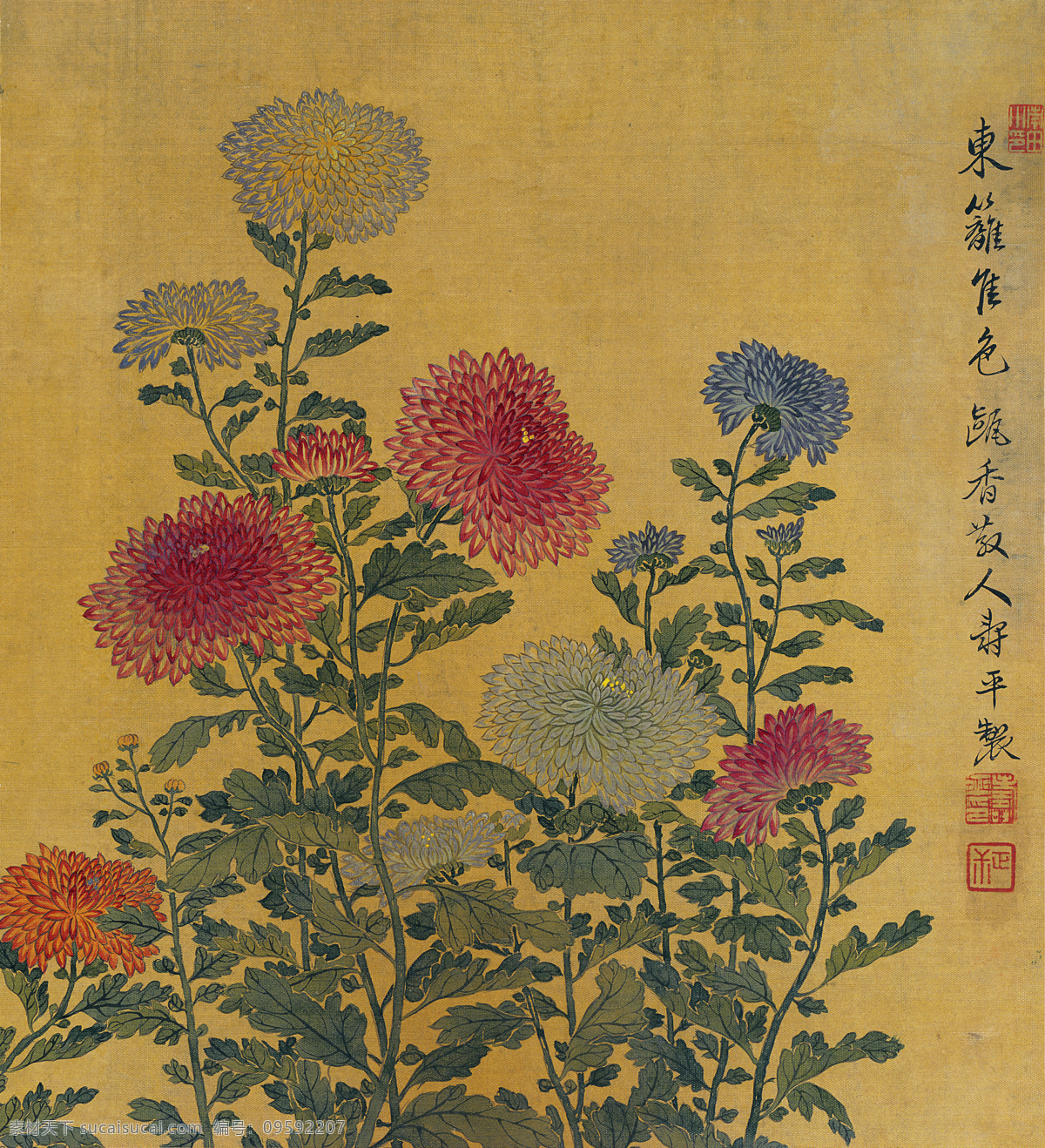 恽寿平 牡丹 花卉 工笔 古图 古画类 绘画书法 文化艺术