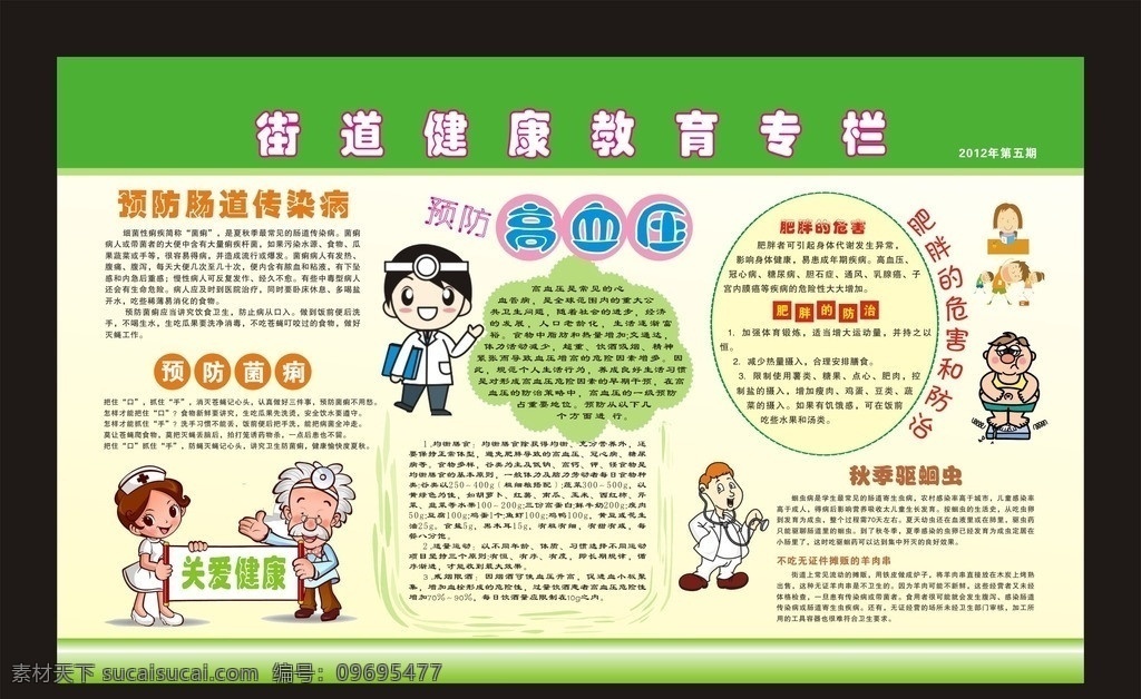 健康教育 宣传栏 健康教育展板 健康 教育 专栏 宣传 健康教育专栏 社区宣传栏 社区展板 小常识 卡通医生 卡通女士 卡通人物 关爱健康 预防高血压 展板 展板背景 背景 模板 清新 展板模板 社区 边框 边框模板 生活 绿色展板 教育展板 矢量