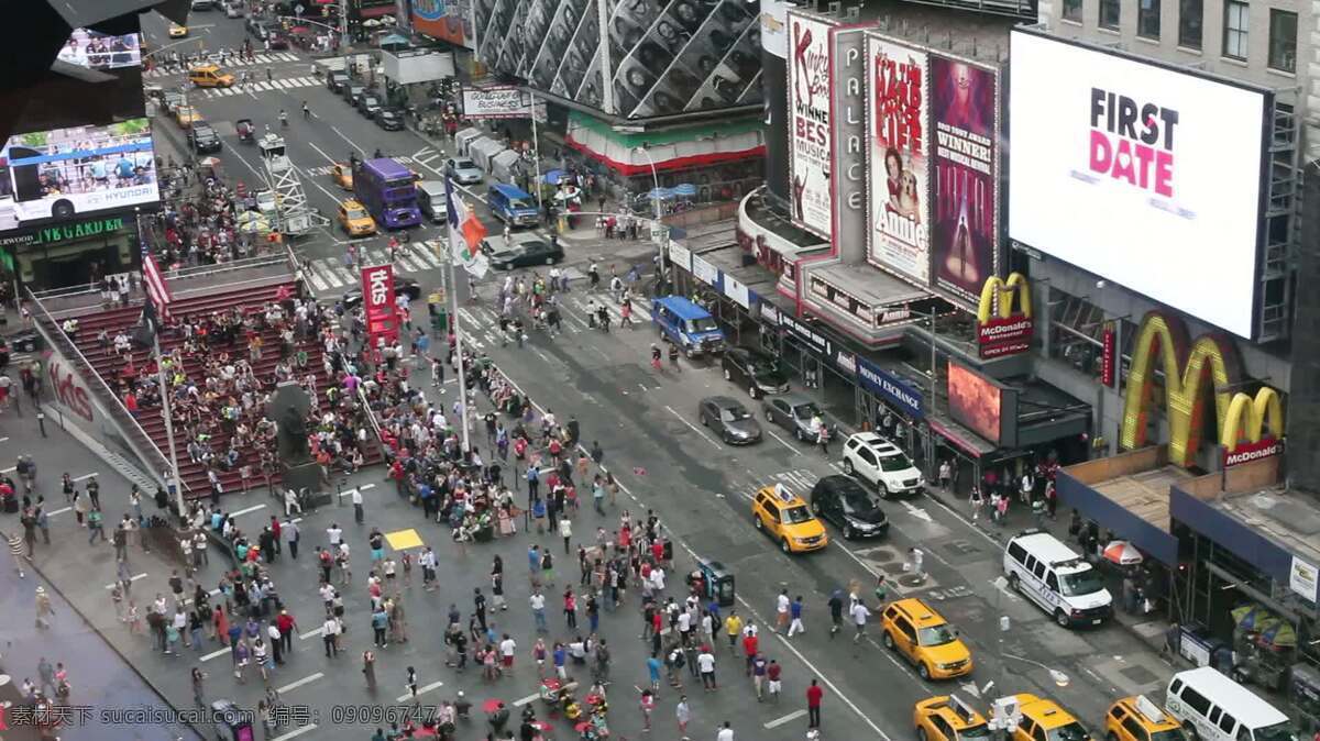 俯视时代广场 人 城镇和城市 运输 时代广场 纽约 西蒂 曼哈顿 出租车 美国 人群 忙碌的 喧嚣 拥挤 中心的 都市 广告 游客 吸引