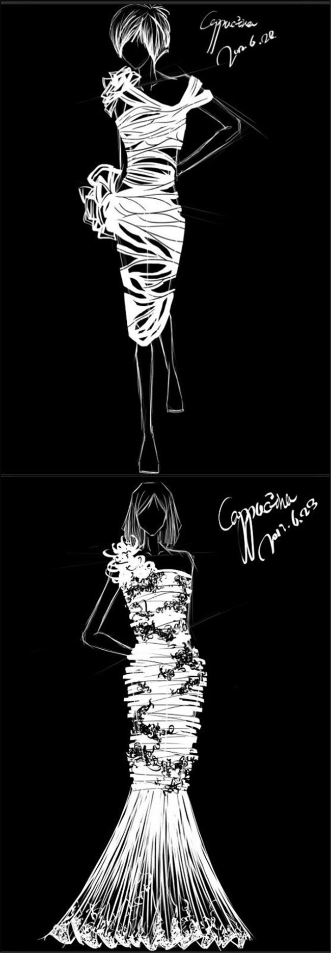 抹胸 长裙 礼服 设计图 服装设计 时尚女装 职业女装 职业装 女装设计 效果图 短裙 衬衫 服装 服装效果图 连衣裙 婚纱