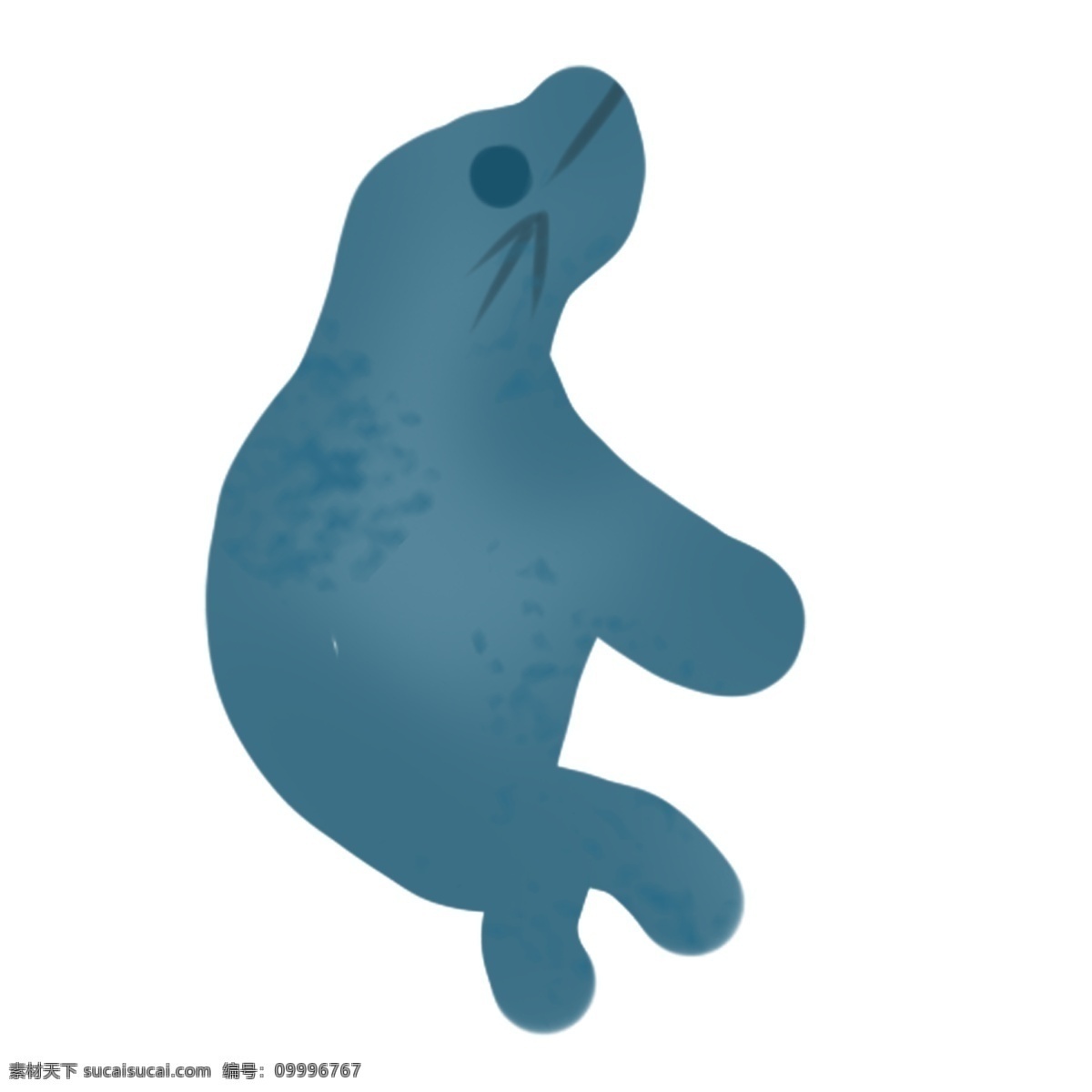 卡通 清新 蓝色 海豹 透明 可爱风 卡通元素 动物 免抠元素