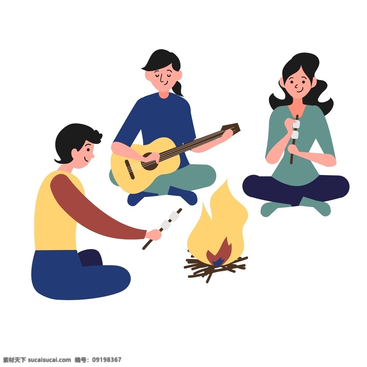 可爱 扁平 简约 露营 烧烤 人物 可爱人物 扁平化人物 简约人物 露营烧烤 插画人物 装饰插画人物 banner