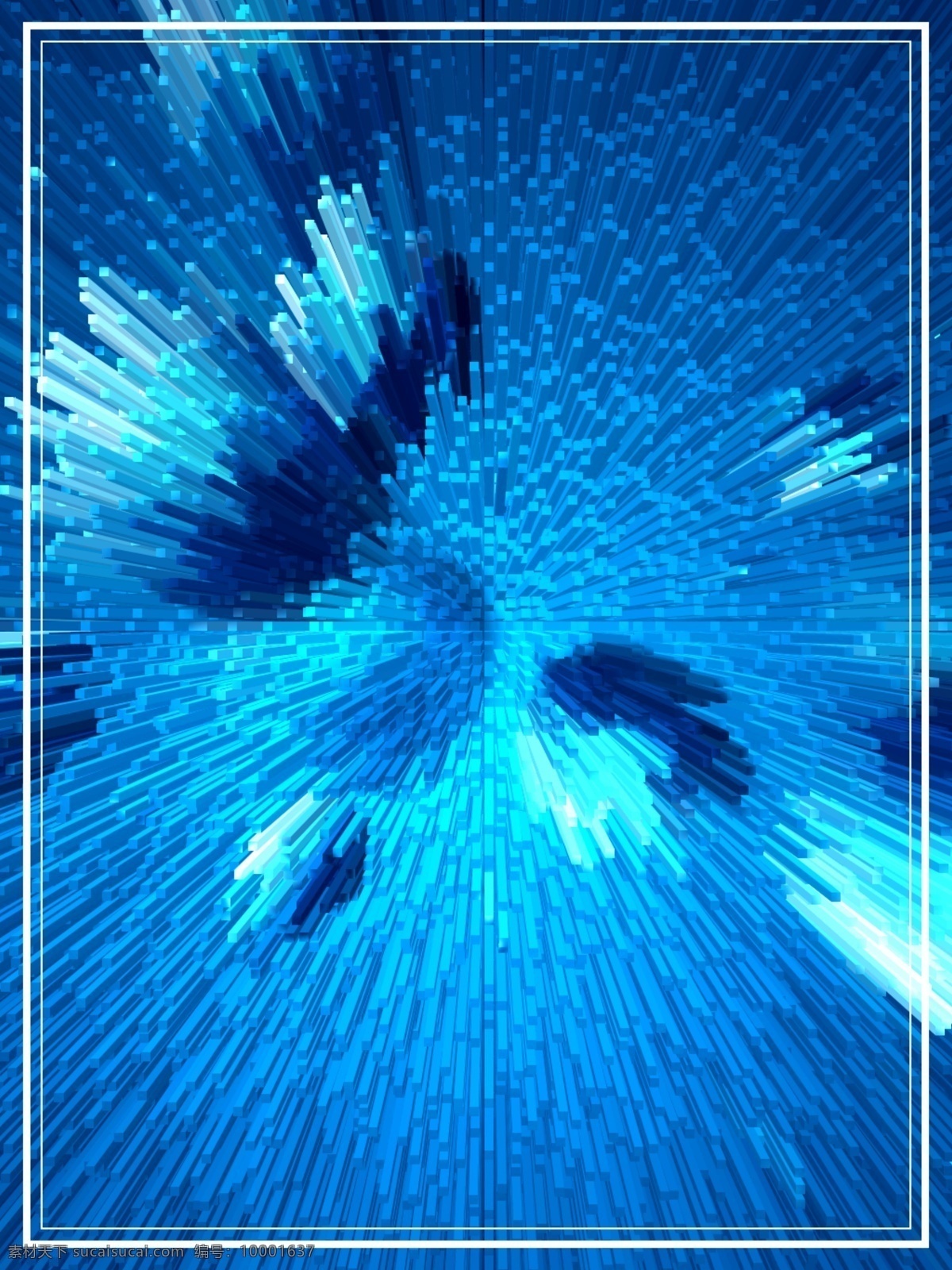 纯 原创 蓝色 科技 柱状 放射 酷 炫 背景 空间 酷炫 3d 质感 线性