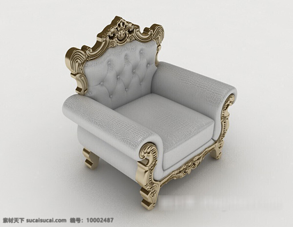 欧式 复古 灰色 单人 沙发 3d 模型 3d模型 3d模型下载 欧式风格 室内设计 现代风格 室内家装 中式风格模型