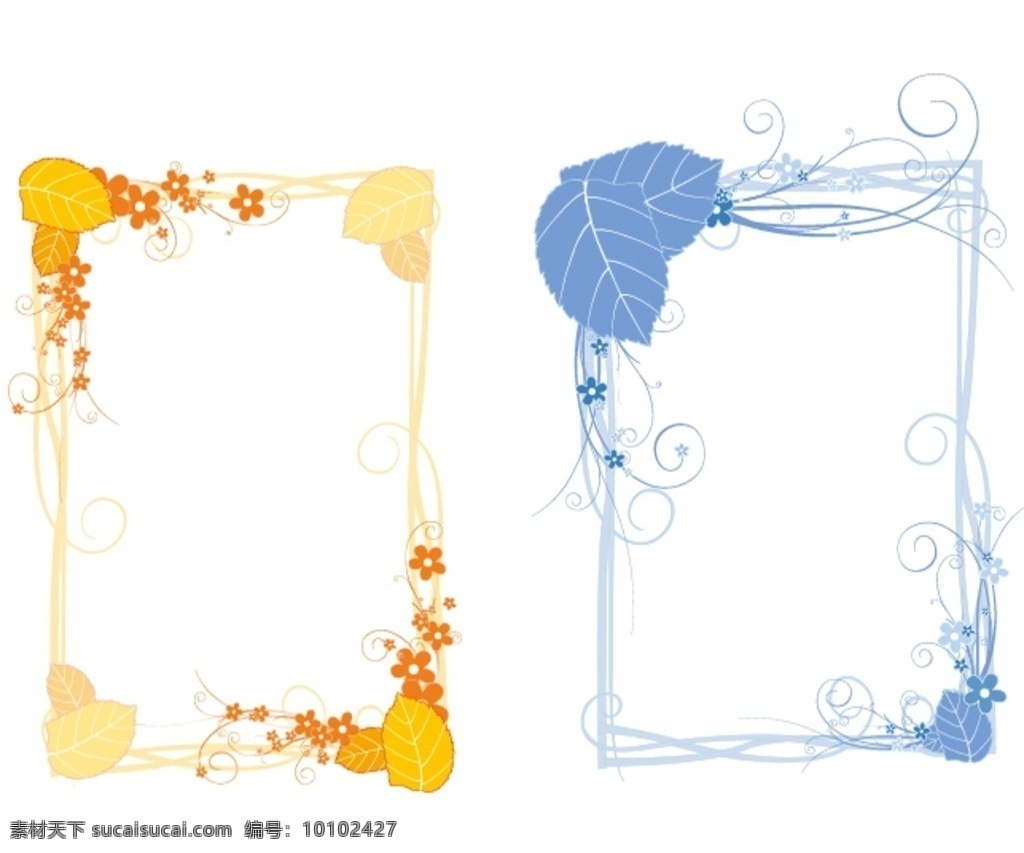 矢量边框 矢量 图 边框 黄色 蓝色 文化艺术