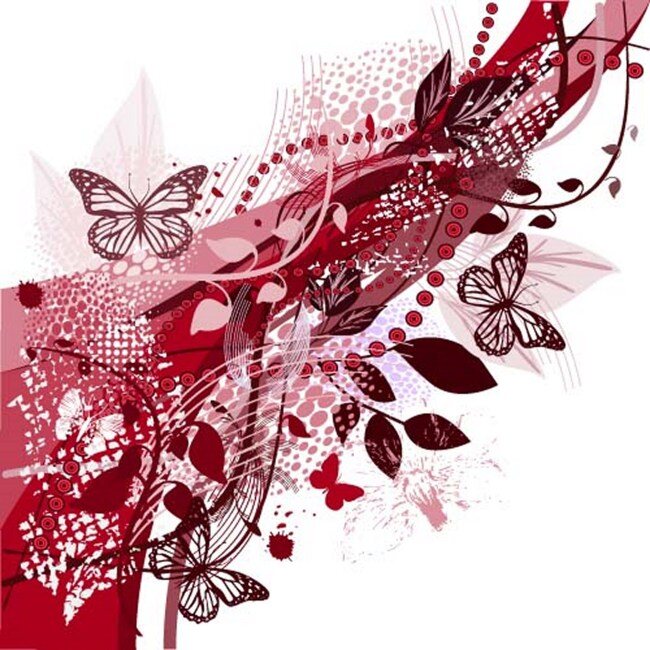 复古 蝴蝶 红色 背景 图 广告背景 广告 背景素材 素材免费下载 树叶 创意 抽象