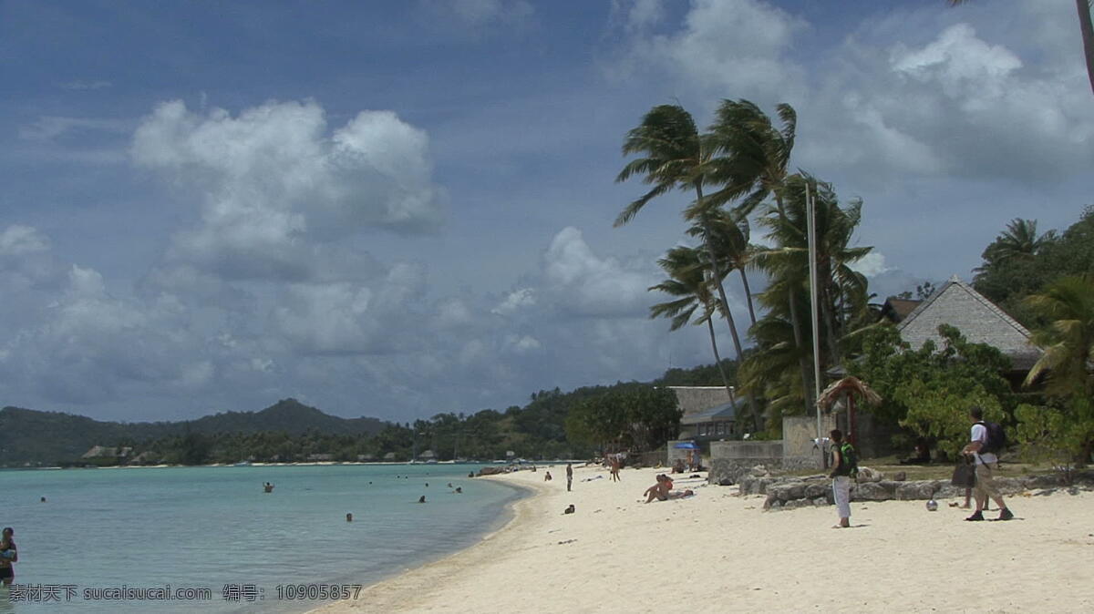 波拉 岛 游客 去 库存 录像 海 海滩 旅游 湾 游泳 棕榈树 走路 波拉波拉岛 法属波利尼西亚 太平洋 岛屿 热带 海洋 水 沙质 来来去去 棕榈 视频 其他视频