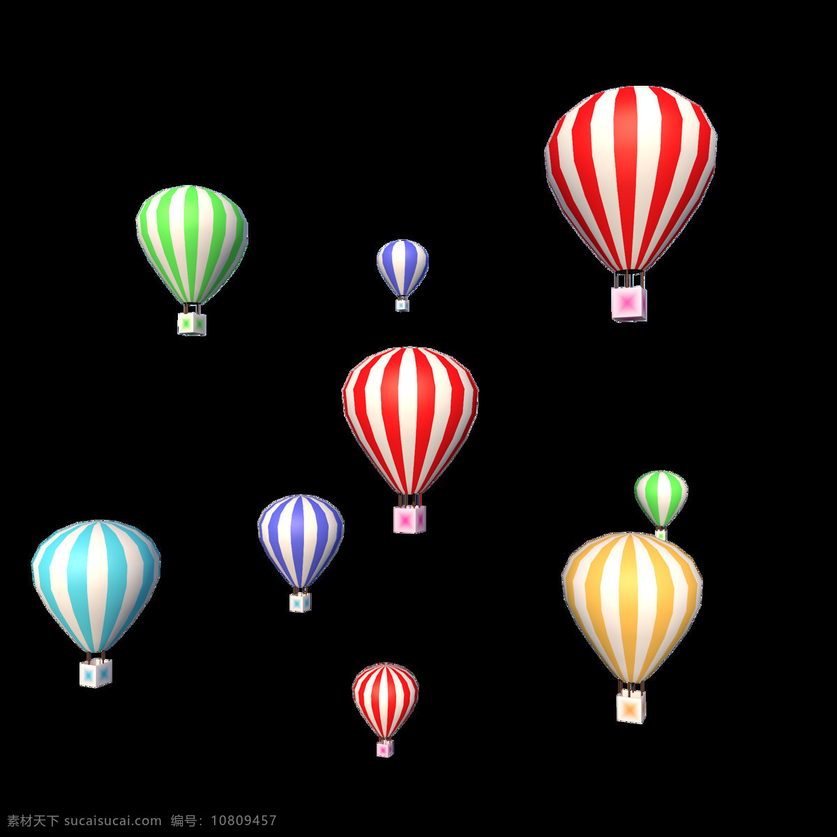 3d 彩色 漂浮 热气球 c4d 活动 气球 气球素材 活动气球 c4d素材 c4d气球