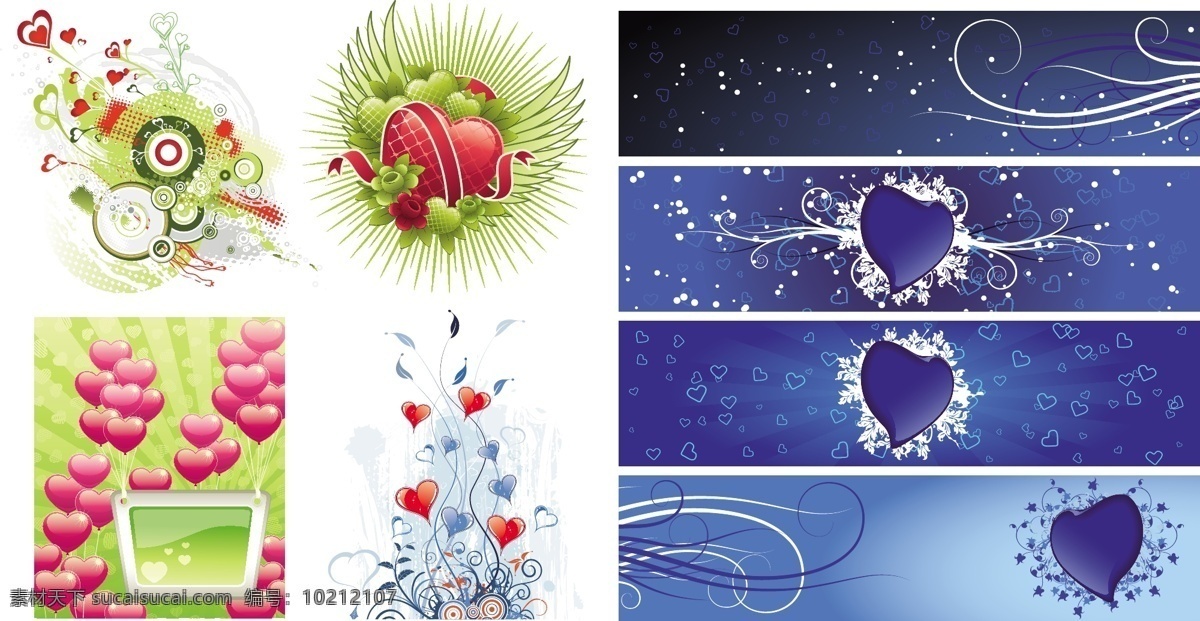 爱情 主题 元素 矢量 花纹 矢量花纹 心形花纹 蓝心主题 心形主题 爱情主题元素 矢量图