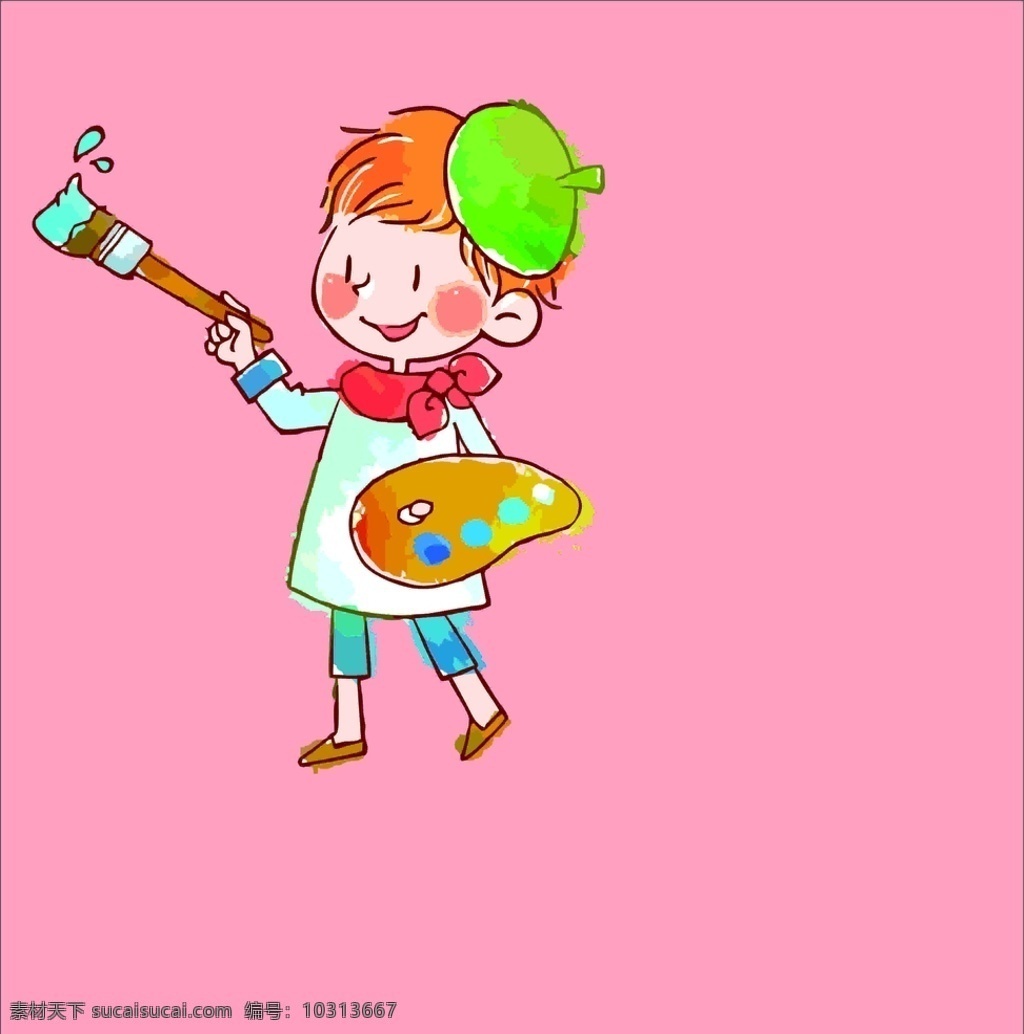 画画小姑娘 画画 美术 教育 美图 卡通 标志图标 其他图标