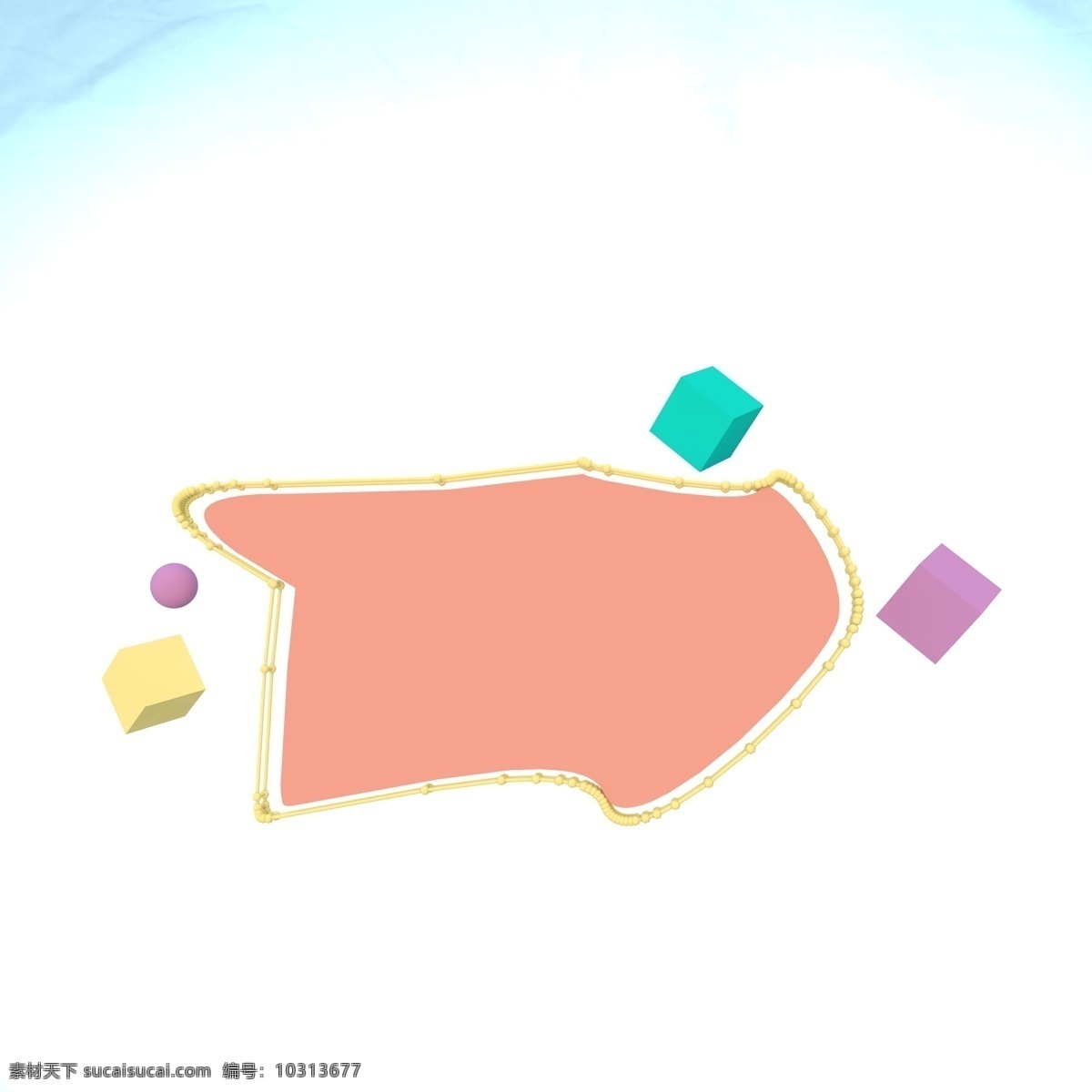 彩色 漂浮 正方形 几何 边框 漂浮正方形 清新风格 对话框 文本框 c4d 标题框 气泡框 装饰 彩色气泡 立体