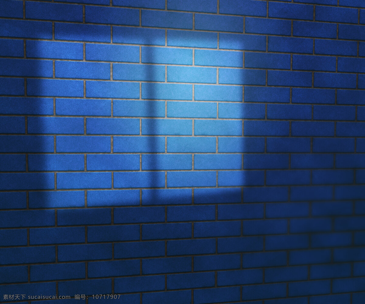 窗户 光 蓝 砖墙 演播室 背景