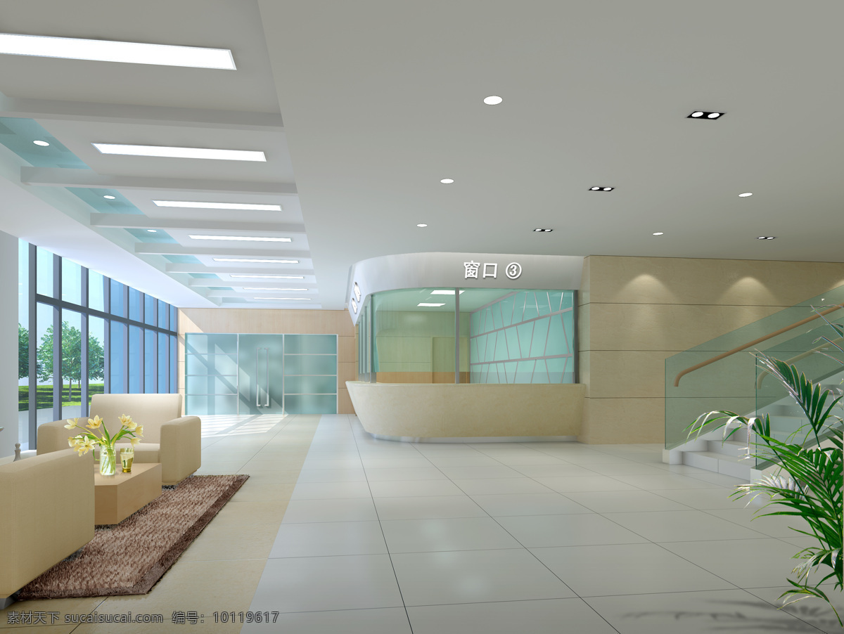 医院 门厅 设计素材 模板下载 医院门厅 效果图 室内 室内效果图 室内设计 环境设计 灰色