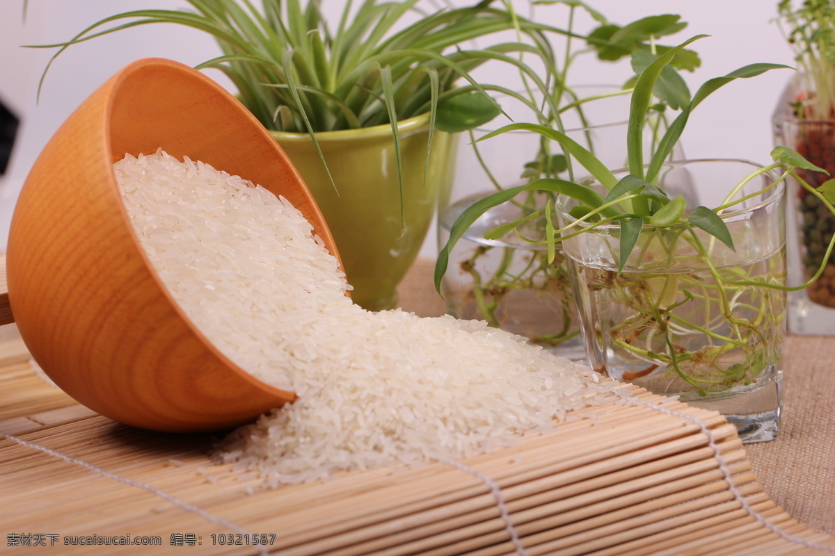 泰国香米 木碗 米 大米 米粒 食物原料 餐饮美食