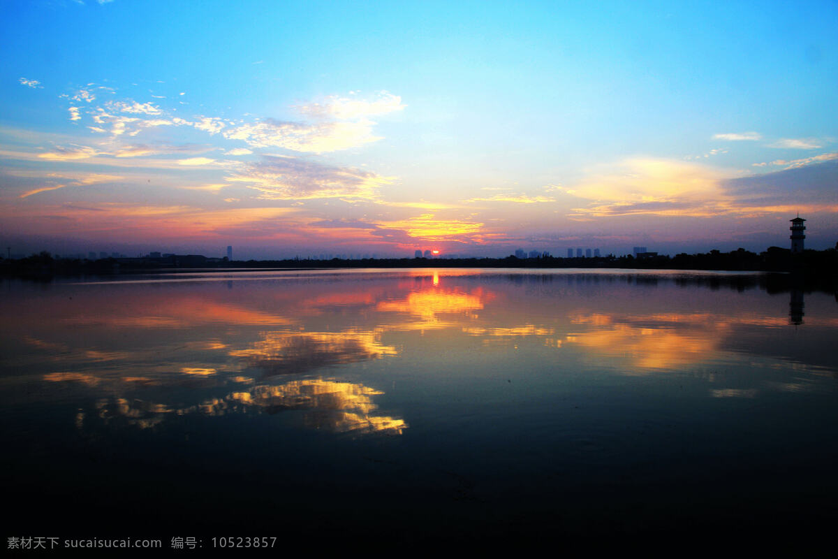 湖北 汤逊湖 日出 风景