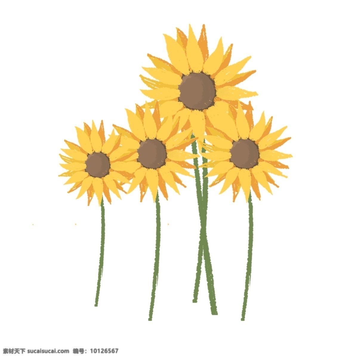 夏季 黄色 太阳花 元素 黄色太阳花 向日葵 植物 花卉 卡通向日葵 矢量向日葵 黄色花朵 清新向日葵