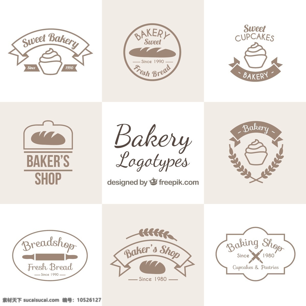 面包店 标志 集 标识 食品 复古 蛋糕 面包 企业 公司 甜糕点 美味 收集 咖啡馆 白色