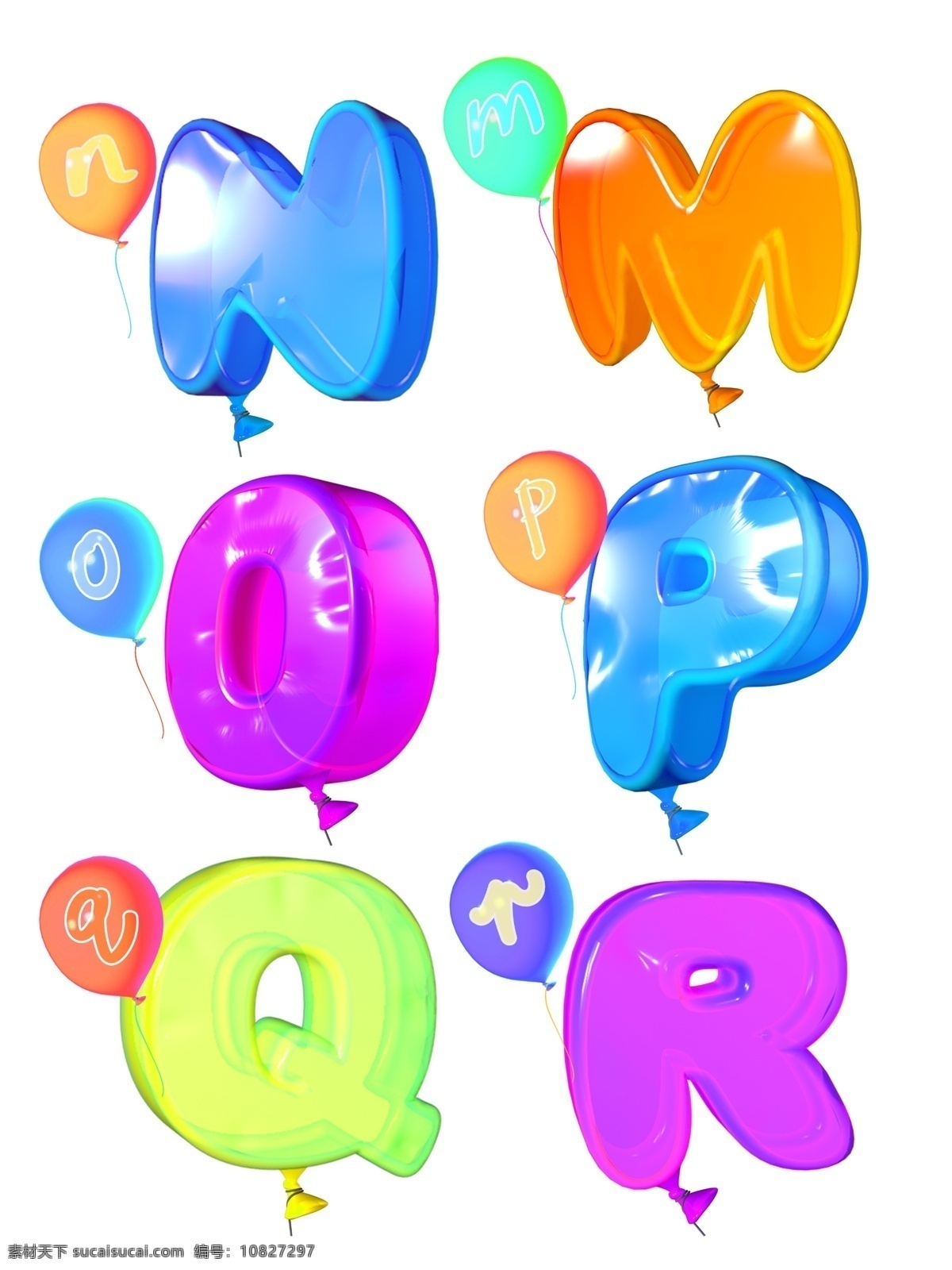 三维 立体 卡通 可爱 电商 气球 字母 元素 3d 英文 炫彩 时尚 色彩 平面 店铺 装修 招贴 免抠图 大写 小写 罗马字 视觉 海报