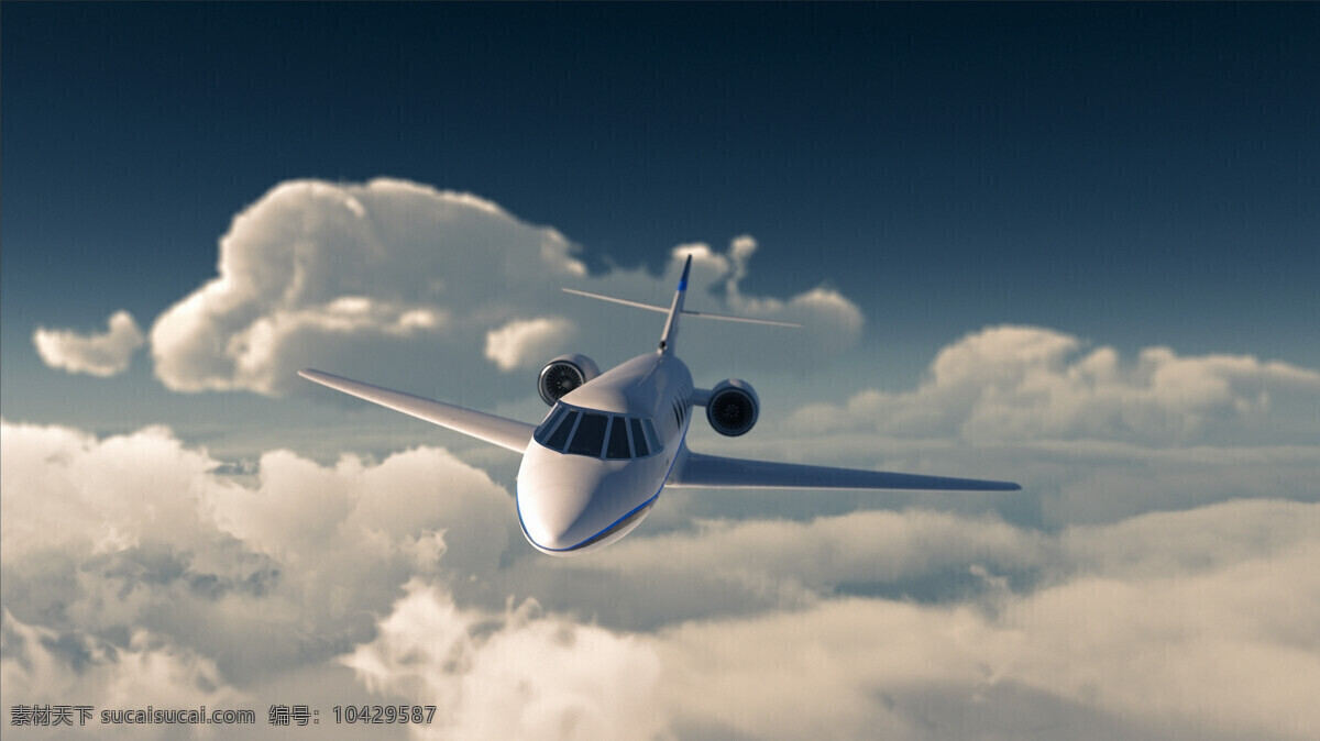 云层 上 飞机 客机 航空飞机 交通工具 蓝天白云 飞机图片 现代科技