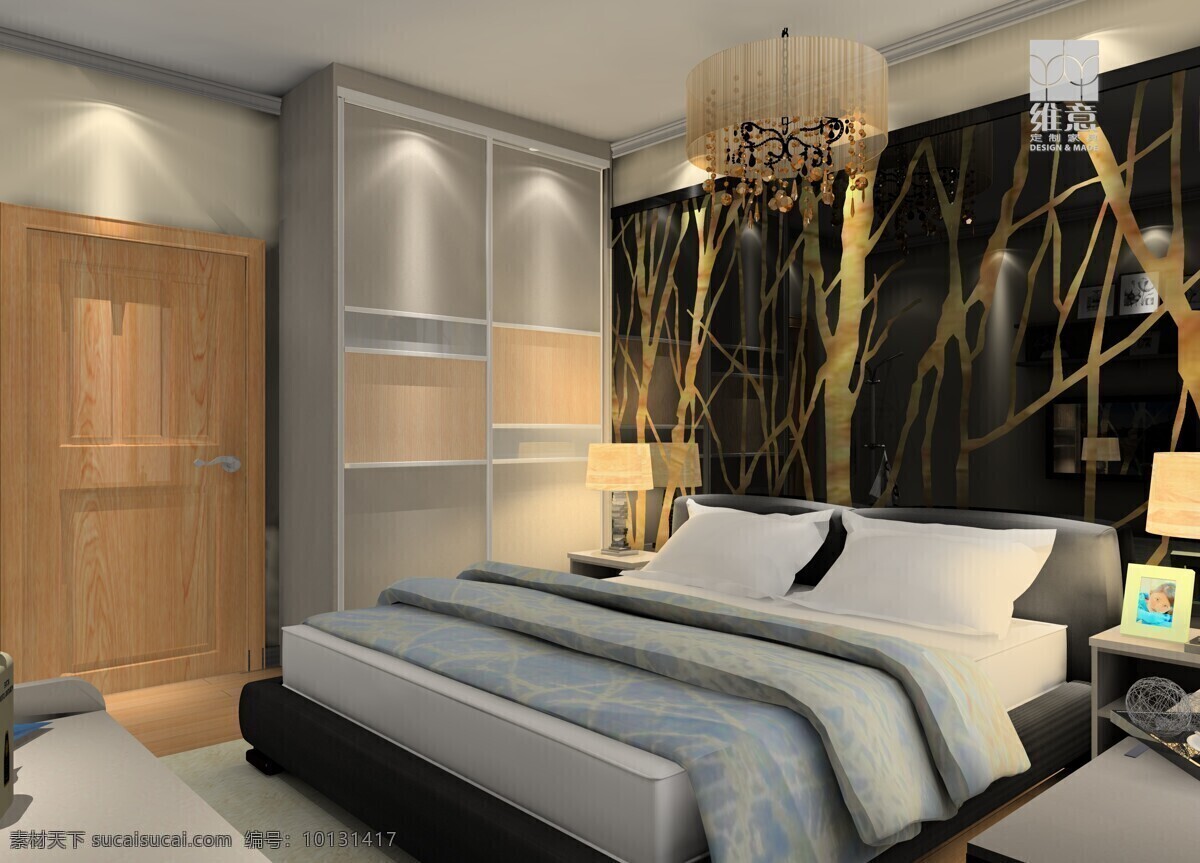 3d 家装 中式 效果图 精选 3d设计 3d效果图 背景墙 床 灯 卧室 衣柜 移门 家居装饰素材