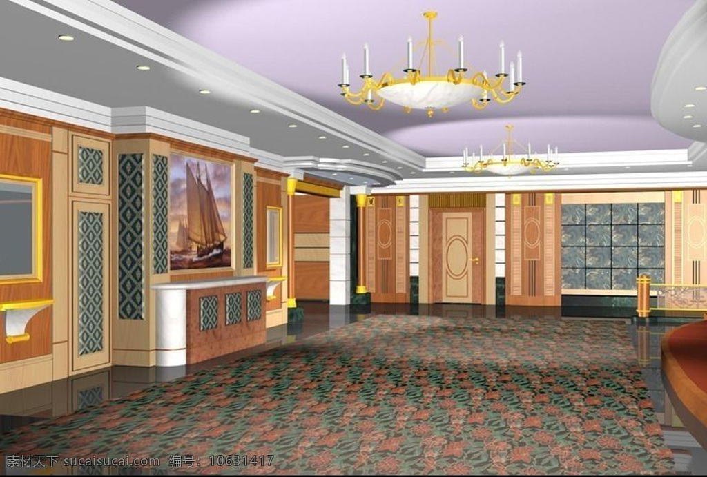 欧式 室内设计 3d设计 灯具模型 欧式装修 走廊模型 3d模型素材 室内装饰模型