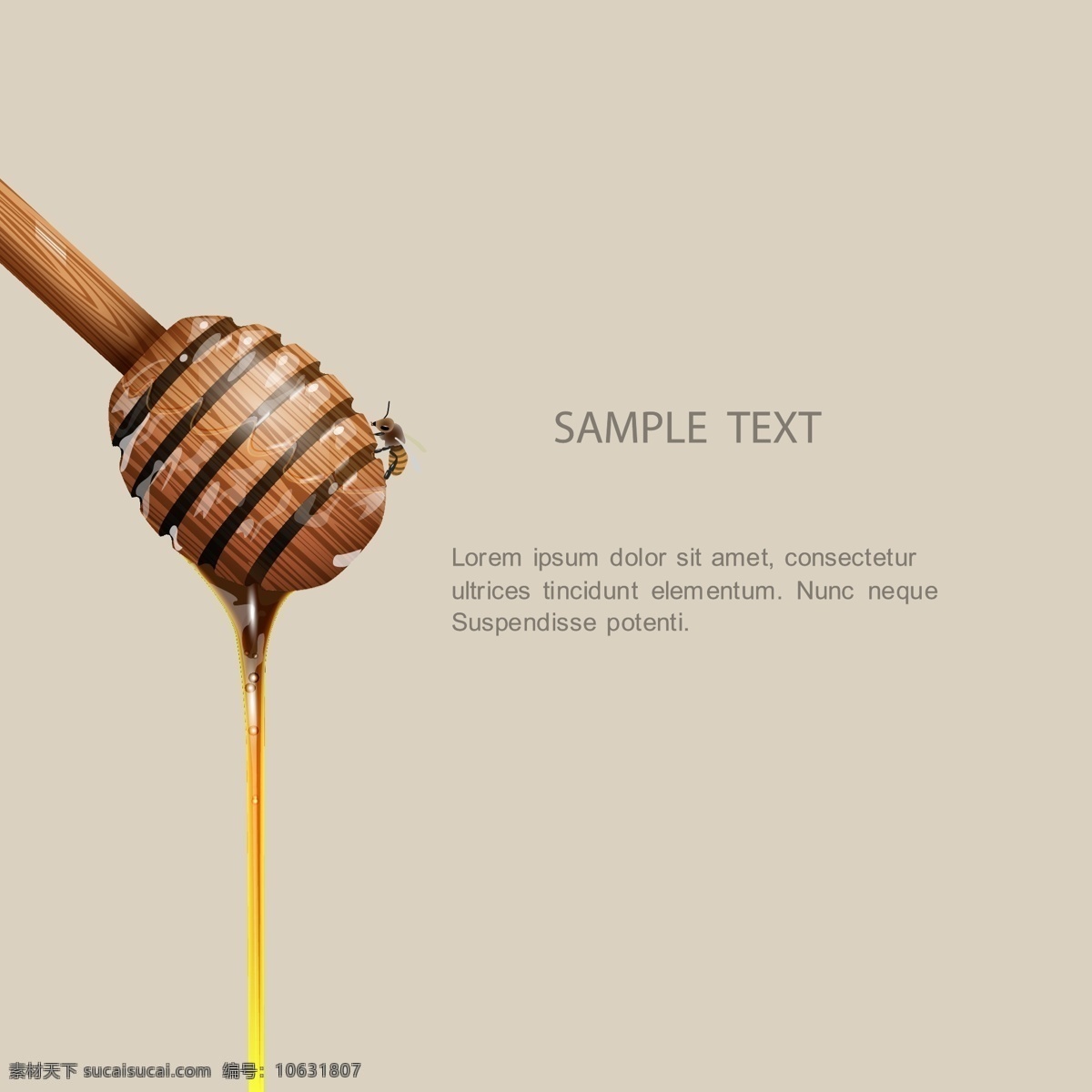 蜂蜜搅拌棒 蜜蜂 蜂蜜 搅拌棒 背景图 糖 甜味 矢量图 招贴设计