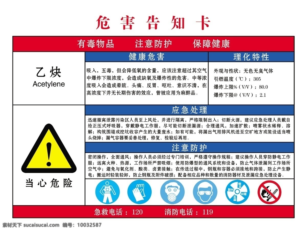 乙炔 危害 告知 卡 当心 医院 室外广告设计